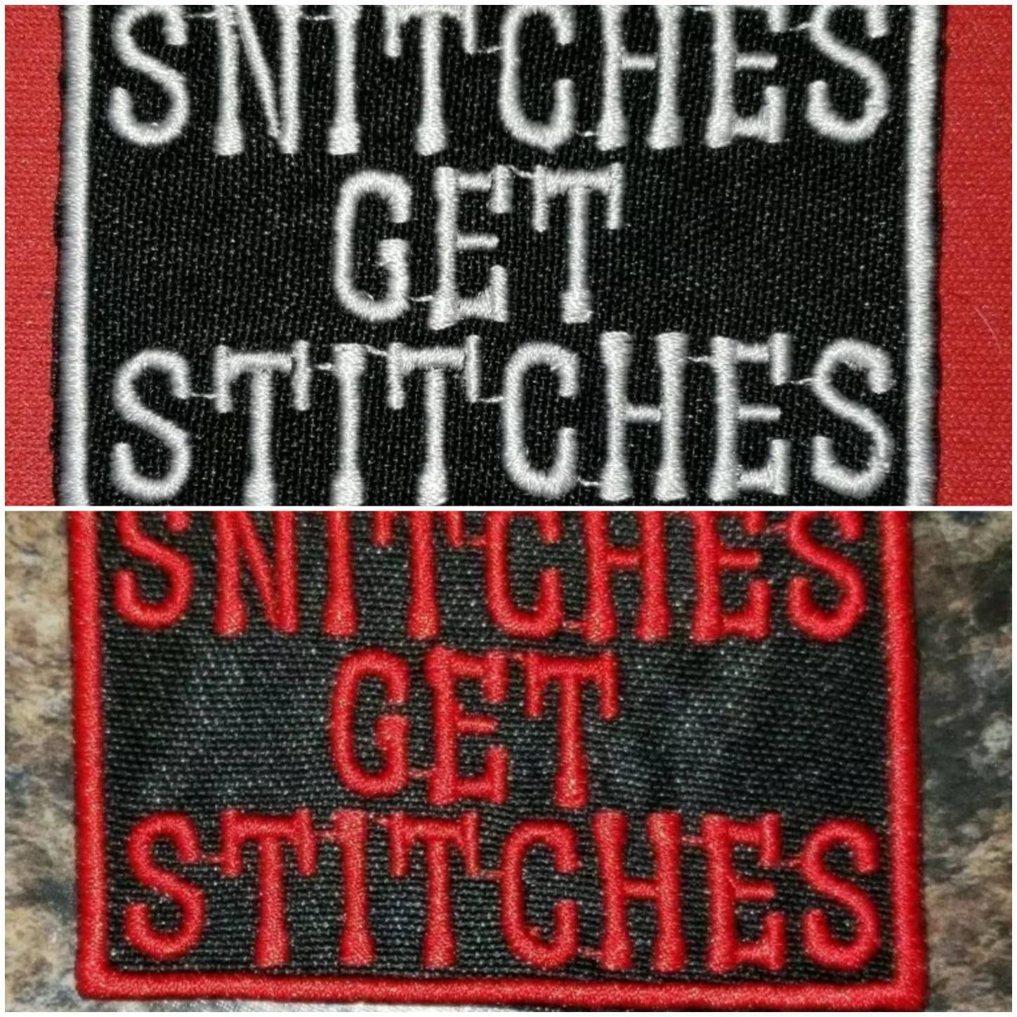 Snitches get stitches motorcycle patch biker patch Etsy
