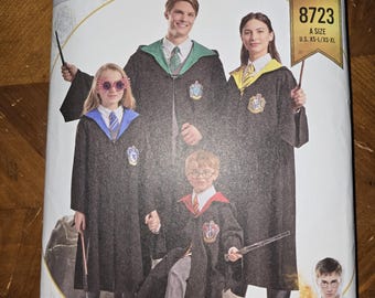 Simplicity pattern 8723 Harry Potter Childs teens and adults costume size XS-L/XS-XL