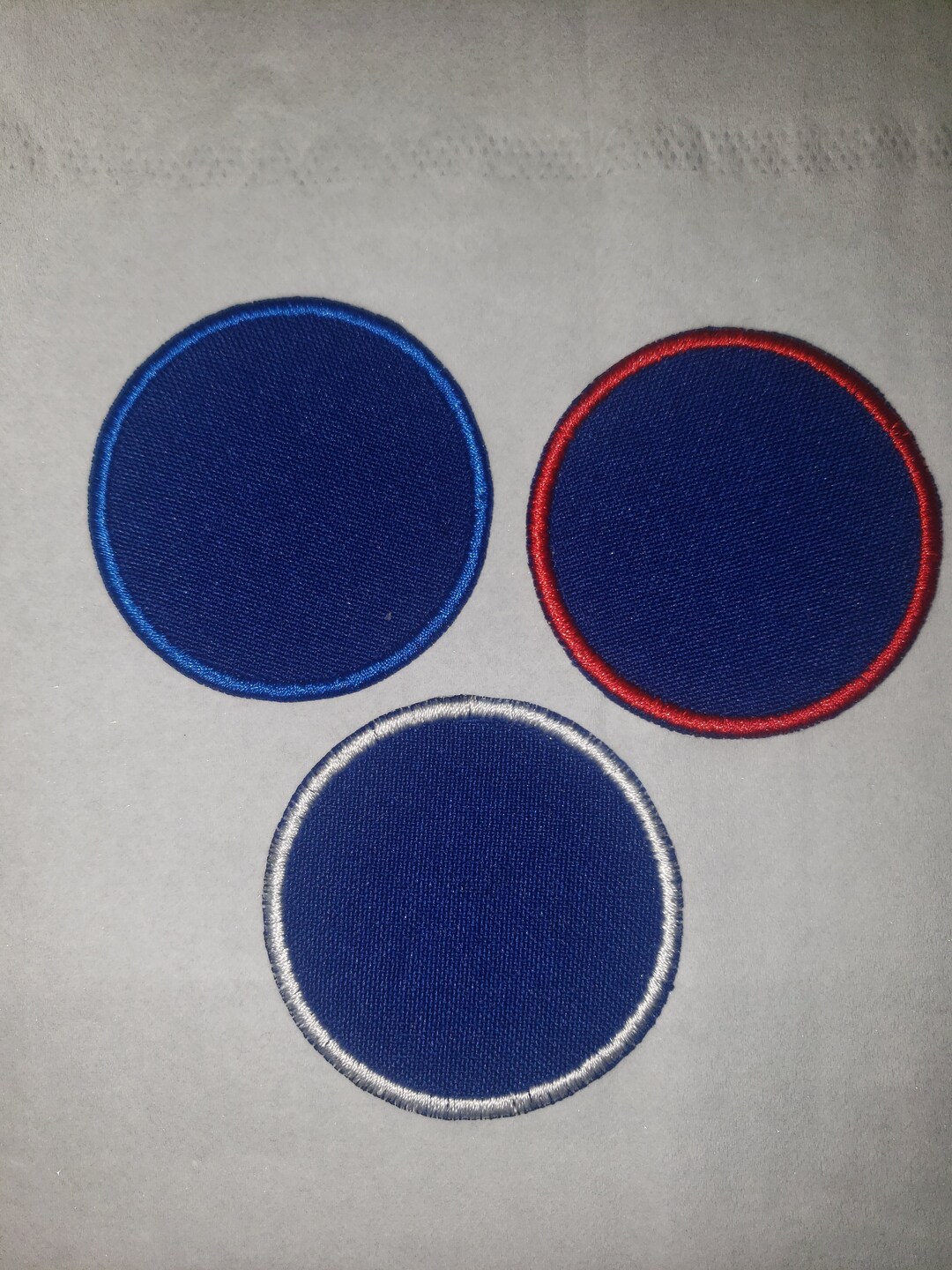 Royal Blue Round Blank Embroidered Patch, Patch for Sublimation