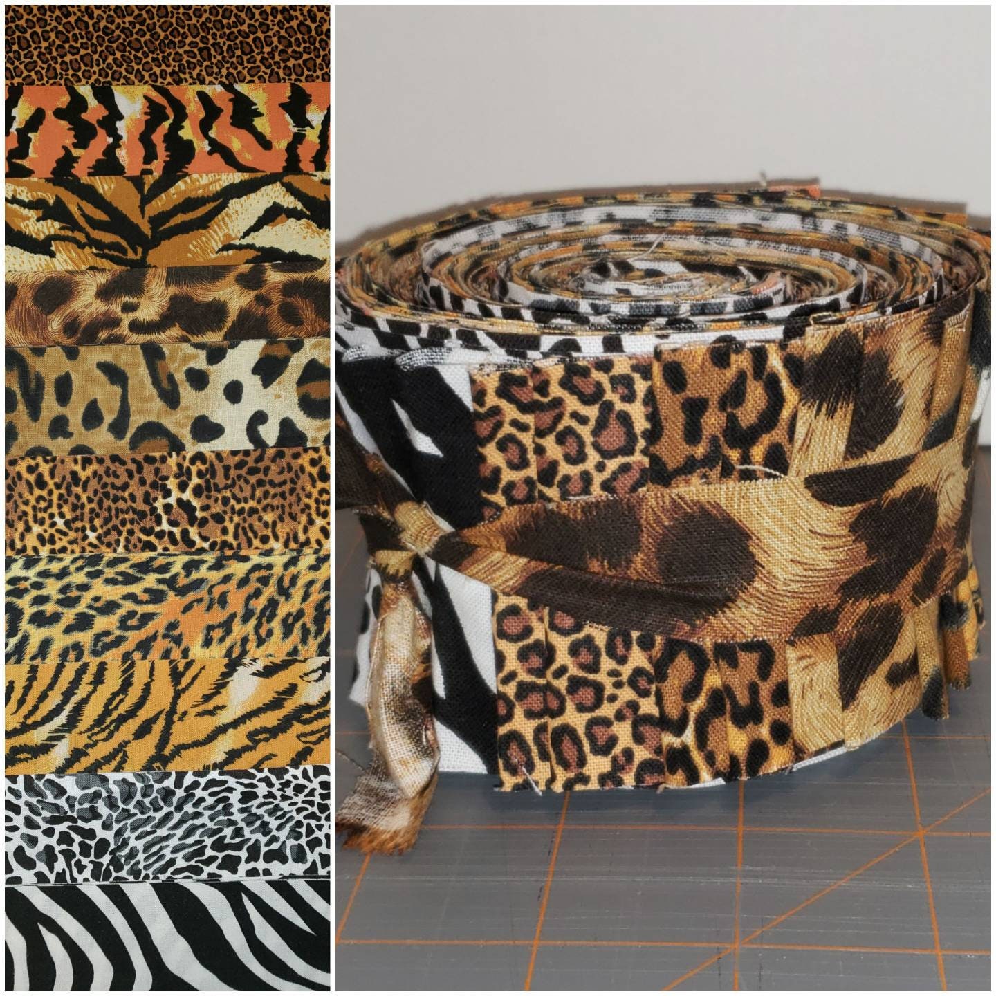 Animal print jelly rolls precut quilt strips 20 strips Etsy