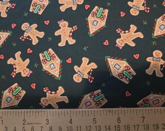 Wamsutta Christmas gingerbread men houses cotton quilting fabric