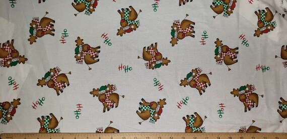 Red Nosed Reindeer Fabric By The Yard