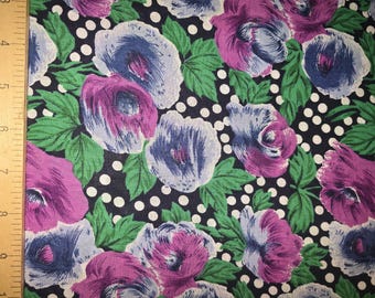Polka dot floral pansy poppy print cotton Quilting fabric