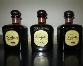 Lot Of 6 Empty 750 ML Don Julio Blanco Tequila Bottles With Cork Tops and Boxes 