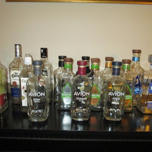 Empty Tequila Bottles, 21 Seeds, 1800, Avion, Casamigos, Exotico, Ghost, Herradura, Hornitos, Jose Cuervo, Teremana