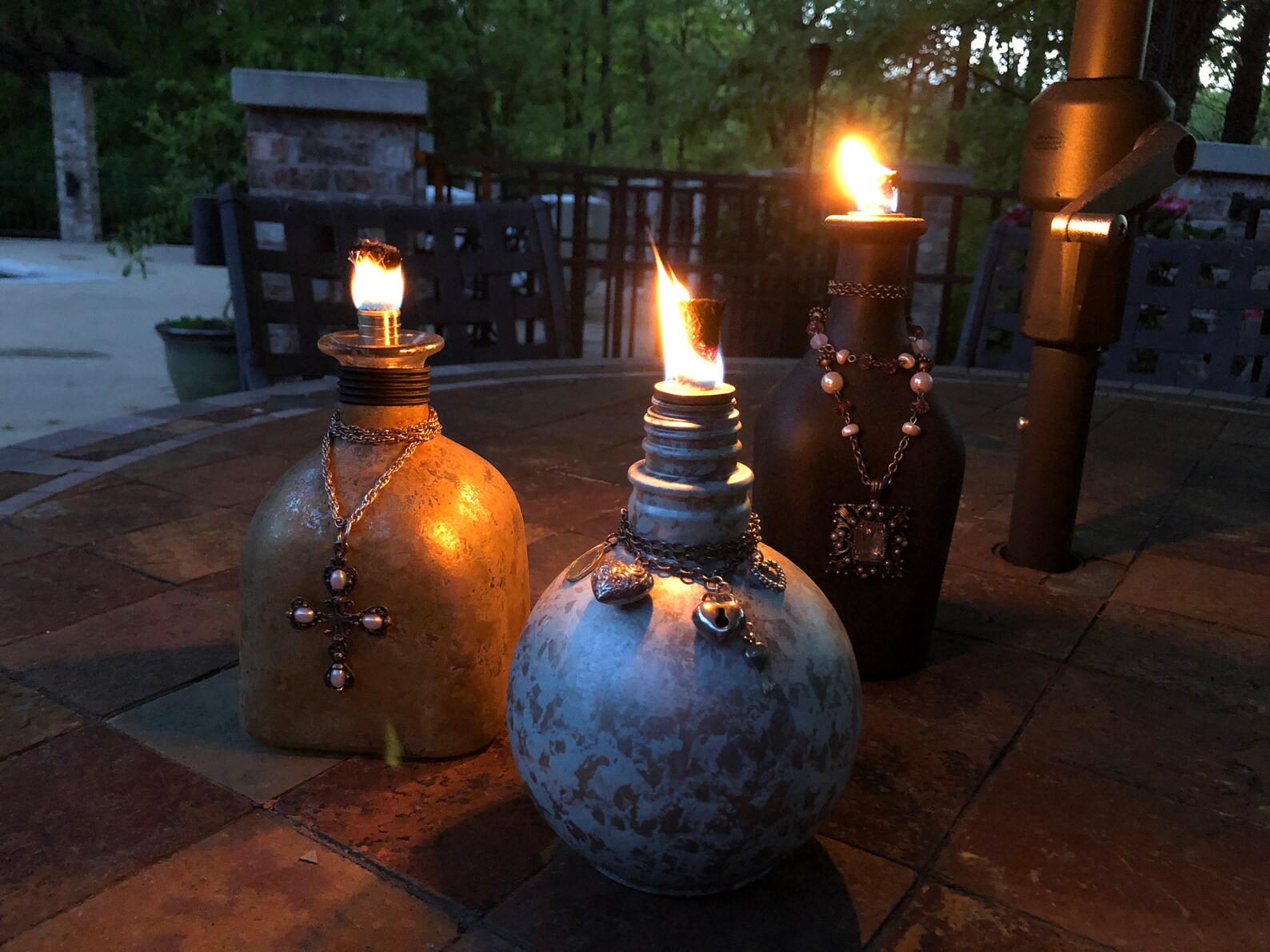 Tiki Bar Table Top Torches Pirate Rum Handmade Tiki Torch Etsy