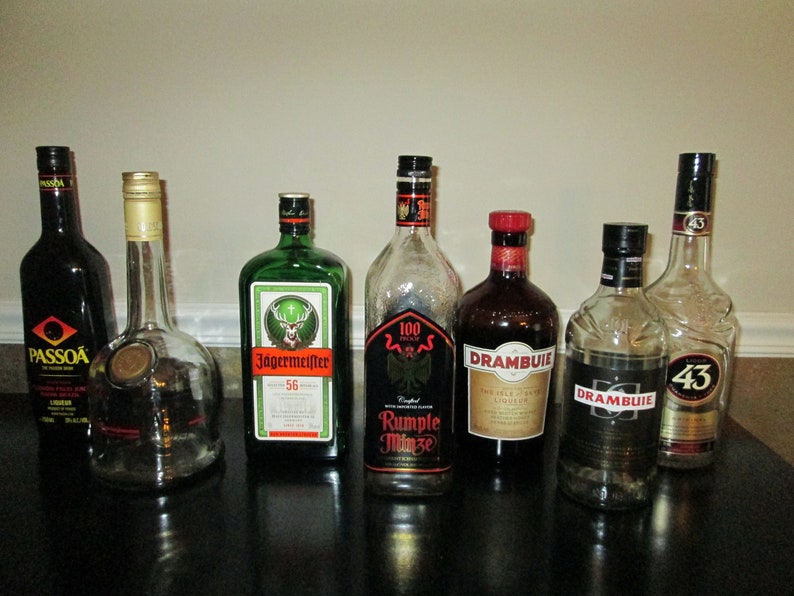 Single or Multiple Empty Liquor Bottles With Caps Etsy