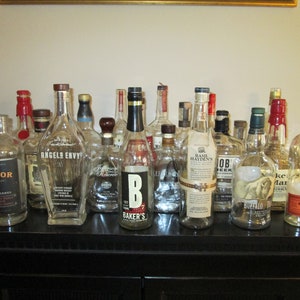 Empty Bourbon Rye Whiskey Bottle with Cap, Angels Envy, Basil Hayden, Bulleit, Jefferson&#39;s, Knob Creek, Maker&#39;s, Woodford, Yellowstone, More