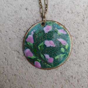 Painted Brass Vintage Pendant