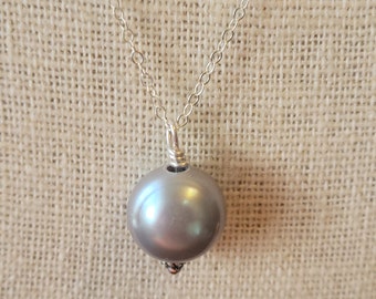 Blue-Gray Freshwater Pearl Drop Necklace