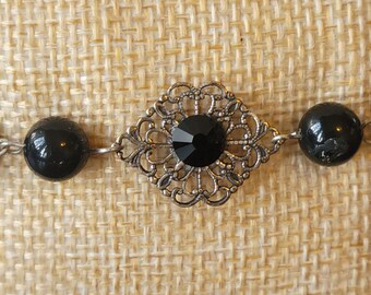 Pulsera Filagree de Perlas Swarovski Negras