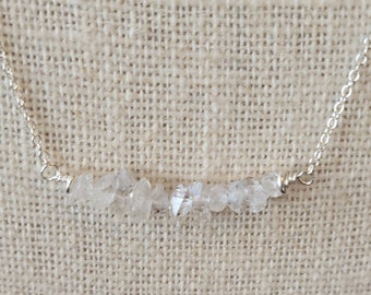 Small Nugget Herkimer Diamond Bar Necklace