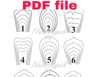 18 PDF Paper Flower Template . Giant Paper Flower Template.DIY Paper Flower Template