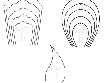 pdf set of 2 flower templates and 1 leaf template giant