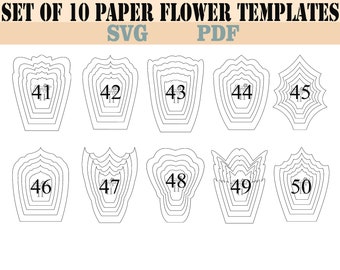 paper flower template etsy paper flower cut out template