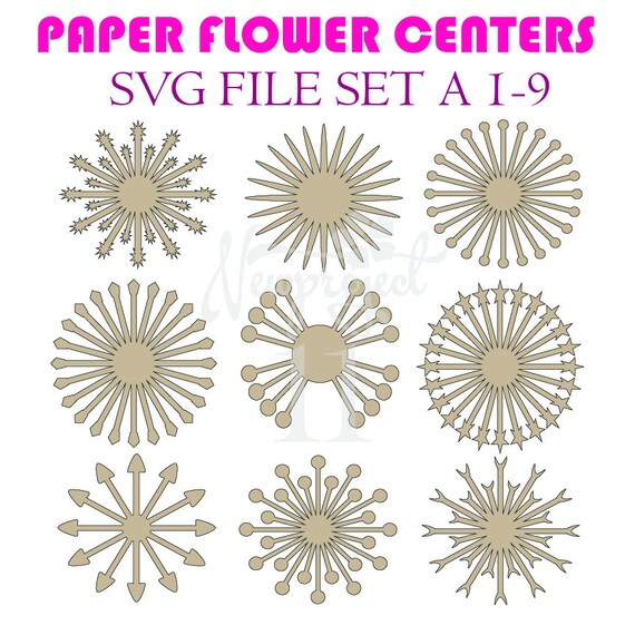 Download Set of 9 SVG Flower Centers | Etsy