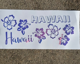 Hawaii sticker pack, Hawaii Hibiscus sticker pack, car decal, car sticker, tumbler stickers