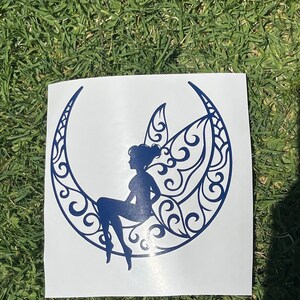 crescent moon fairy mandala sticker/decal