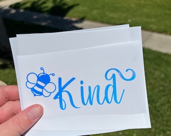 bee kind, be kind decal, bee kind tumble decal, bee sticker, kindness decal for car, custom decal for cars, bogo on all decals,3" wide decal