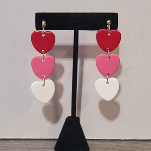 Valentine’s Day Clay Earrings, Heart Clay Earrings, Valentine Clay Earrings, Valentines, Hearts, Love