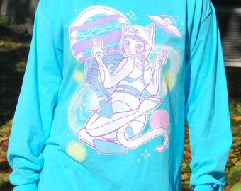 Cosmic Catgirl long sleeved t-shirt  (unisex)