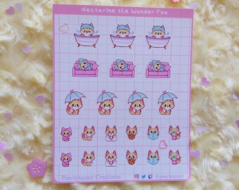 Nectarine the wonder fox, cute planner stickers C