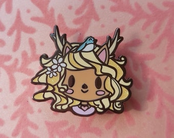 Pearlesqued Pals: Freddie the Deer Girl, cottage core, cute monster girl enamel pin