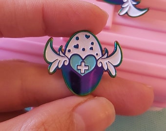 Angelic Capsule rainbow enamel pin badge. menhera, yami kawaii, mental health, chronic pain