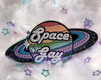 Space Gay - Space themed LGBTQIA+ pride pin
