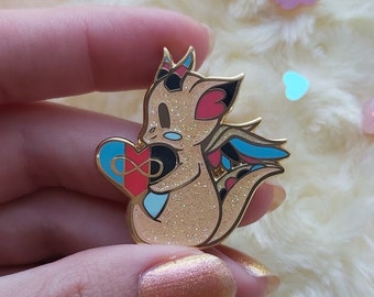 Affinity Hearts LGBTQ+ Dragon enamel pin - Polyamory edition!!