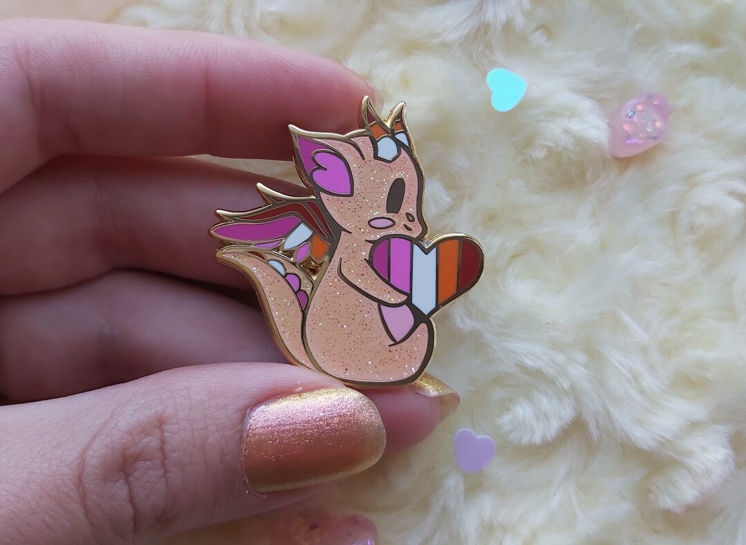 Affinity Hearts LGBTQ+ Dragon Enamel Pin - Lesbian Edition!! - Etsy