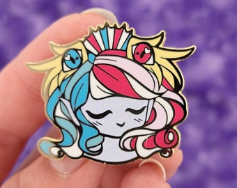 Smiling Seraphim, LGBTQ+ angel enamel pin - Transgender edition