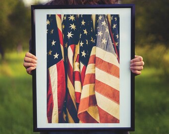 American Flag Photography Print: Farmhouse Wall Art (Digital Download)