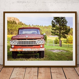 Nursery Print, Farm, Ford Truck, Old Truck, Baby Boy, Boyfriend Gift, Farmhouse Decor, Vintage Truck, Red Truck, Vintage Ford, Fixer Upper