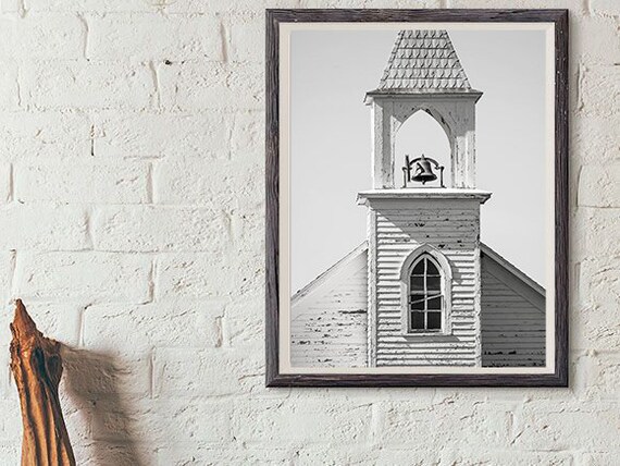 Old Church Photograph: Farmhouse Style Wall Art (Digital Download)