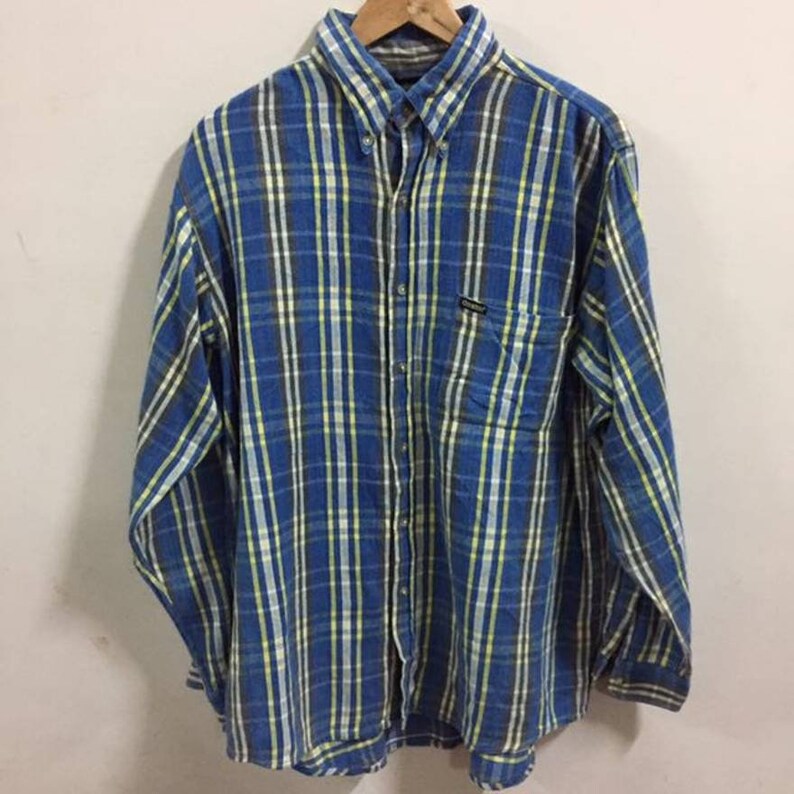 Oshkosh Plaids Blue Shirt Size Large 16 12