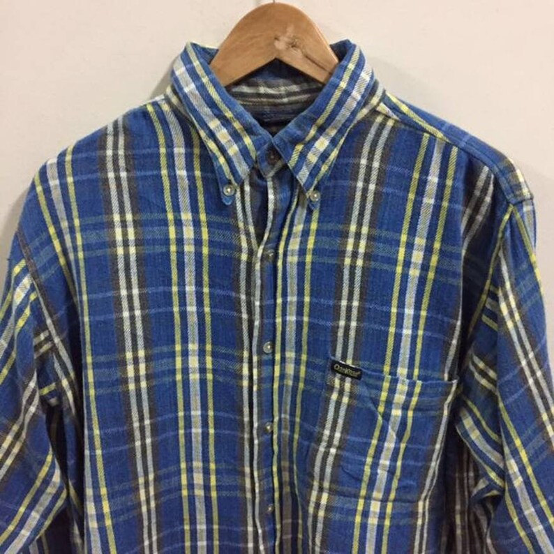 Oshkosh Plaids Blue Shirt Size Large 16 12