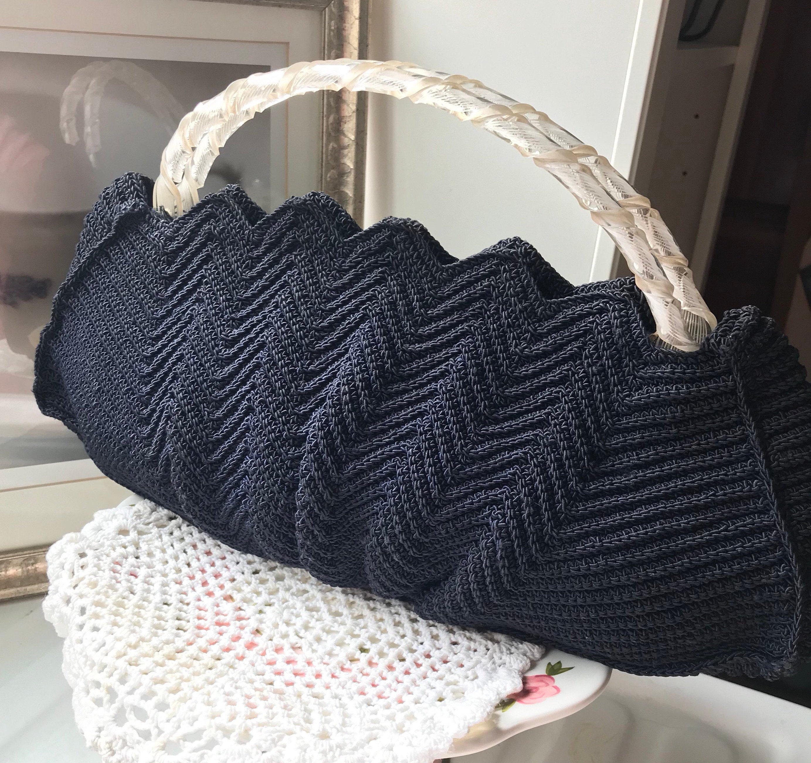 black crochet purse