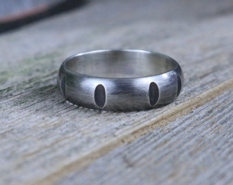 SULLIVAN Ring -  Oxidized Sterling Silver Low Dome Ring, 6mm wide, Half-Round Band, Wedding Band