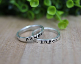 PERSONALIZED Custom Stamped Sterling Silver Ring