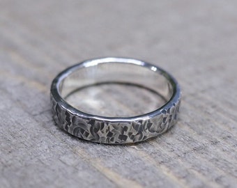 CHARLEY Ring - Distressed Sterling Silver Ring, 3.5 mm wide, Every Day Ring