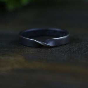 JULES Ring Sterling Silver Mobius Ring, Brushed Oxidized Finish image 10