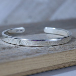 DK Bracelet - Bright Polished Sterling Silver Cuff Bracelet