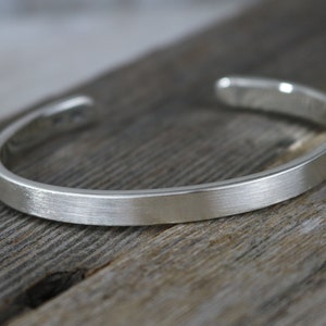 BENJAMIN Bracelet - Brushed Sterling Silver Cuff Bracelet