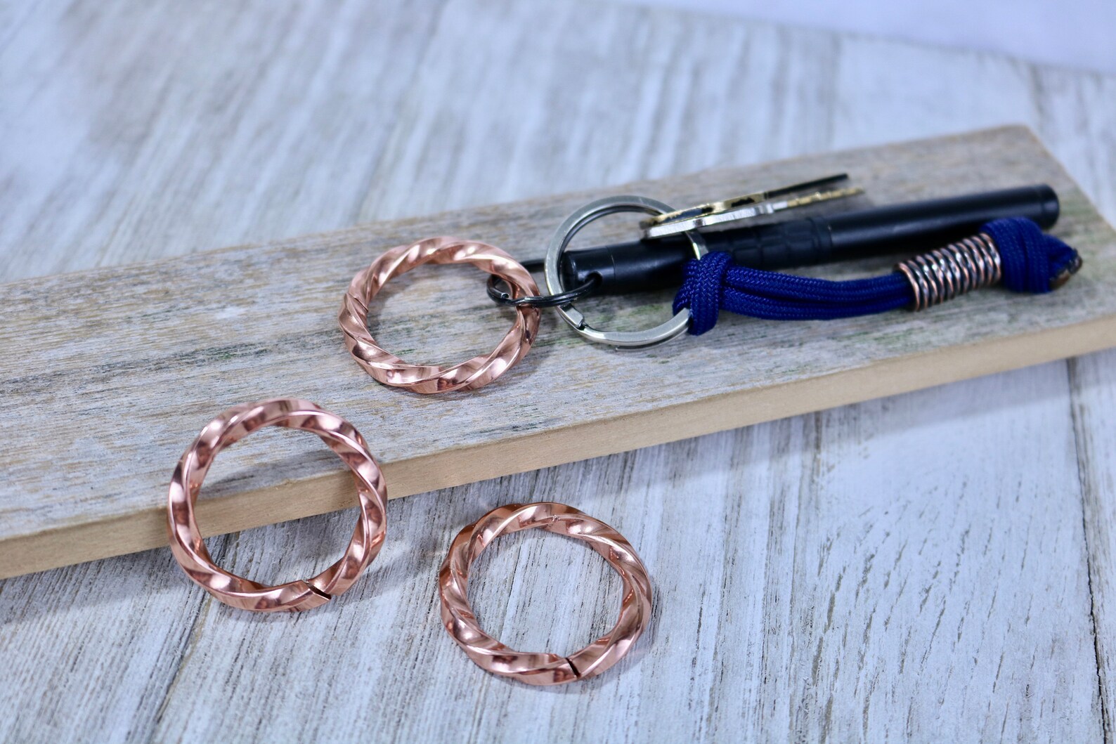 Heavy Twisted Copper Split Ring Every Day Carry EDC With Etsy
