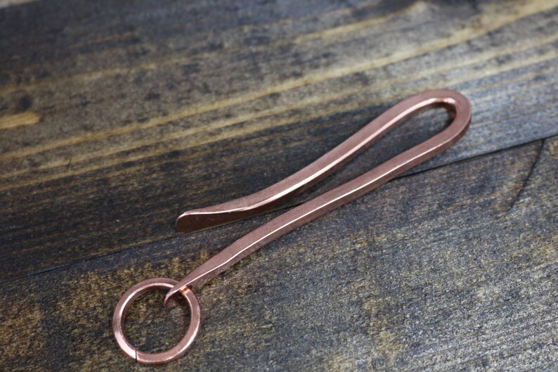 Key Ring Holder Copper Hook and Split Ring With Bright Etsy