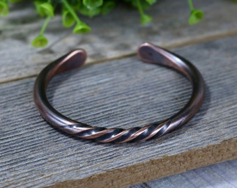 AVERY Bracelet - Oxidized Copper Bracelet with Twisted Accent