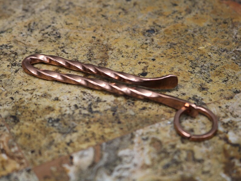 Key Ring Holder Twisted Copper Hook and Split Ring With Etsy
