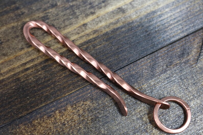 Key Ring Holder Twisted Copper Hook and Split Ring With Etsy