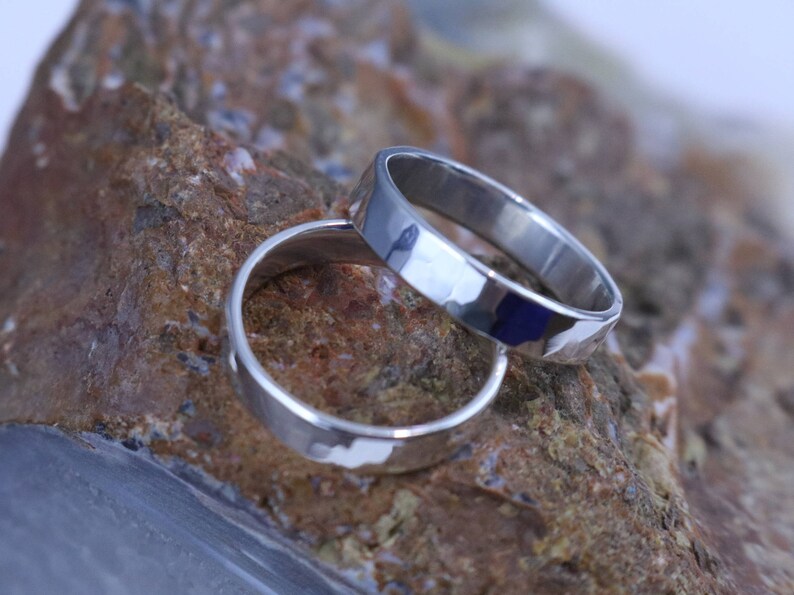 MORGAN Ring Hammered Sterling Silver Ring 4mm Wide - Etsy